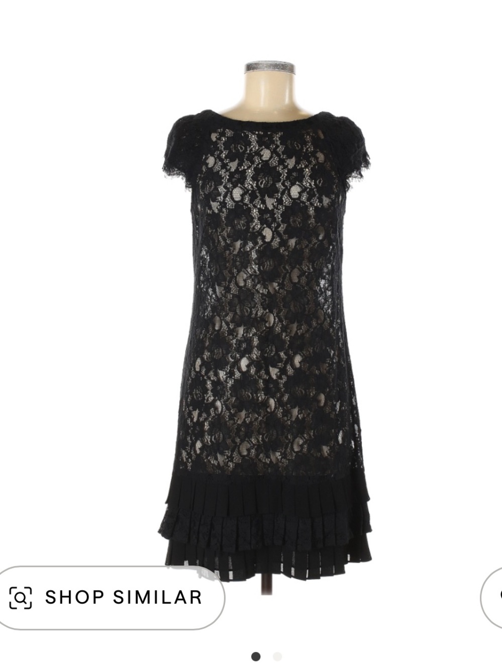 Jessica Simpson Black Lace Fringe Hem Dress